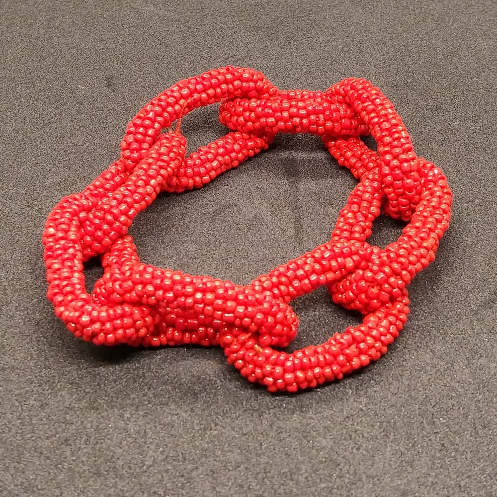 Red Seed Bead Bracelet